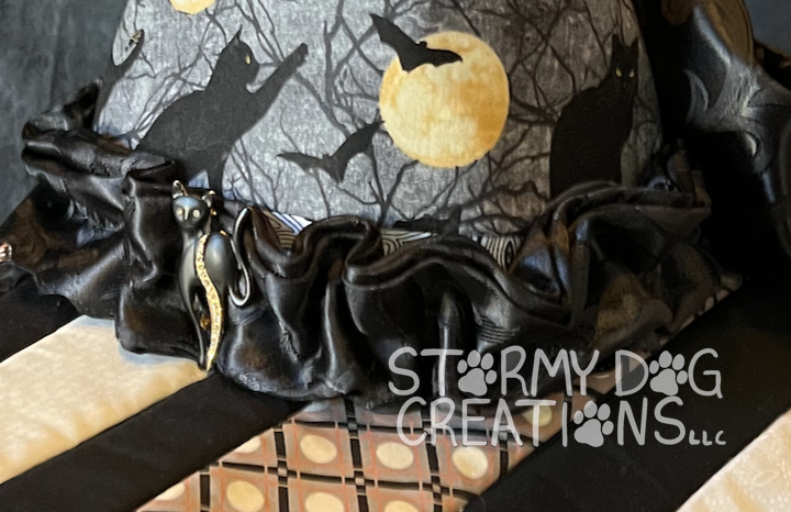 Quilted Black Cat Witch Hat